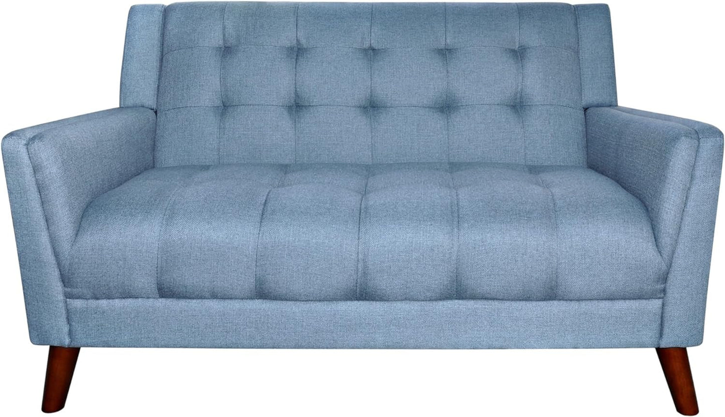 Blue Mid-Century Modern Loveseat Stylish and Comfortable