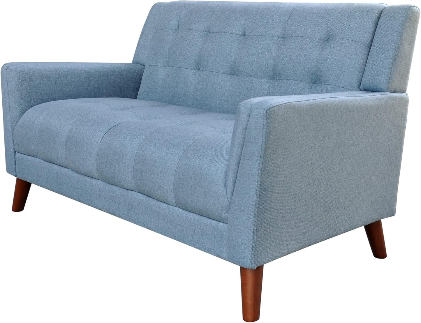 Blue Mid-Century Modern Loveseat Stylish and Comfortable