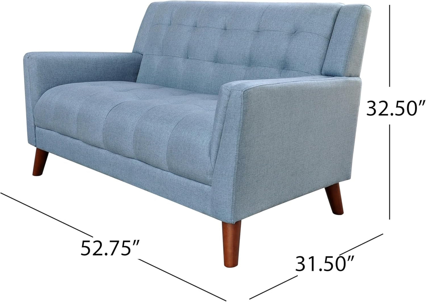 Blue Mid-Century Modern Loveseat Stylish and Comfortable
