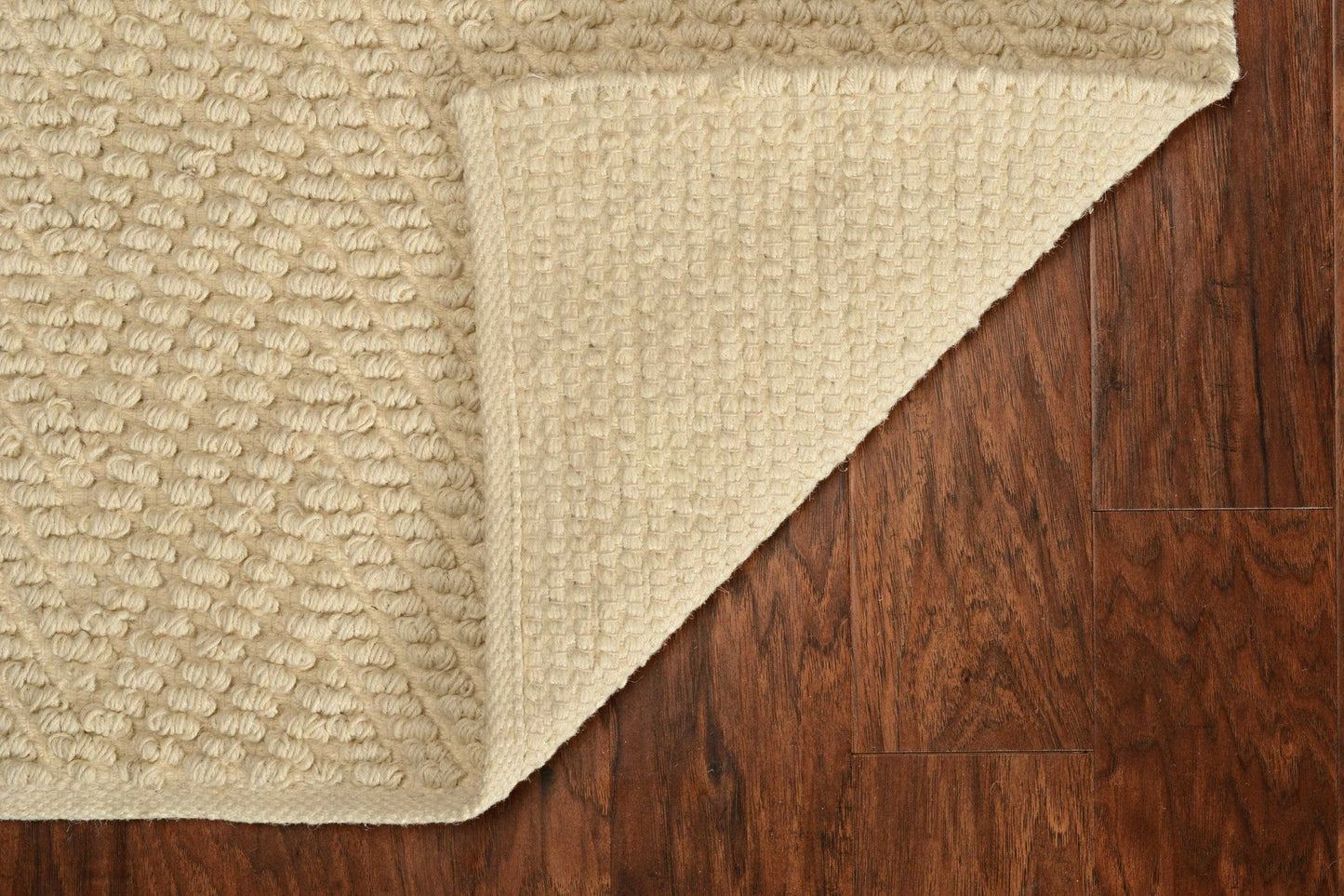 6inches x 9inches Ivory Plain Herringbone Woven Jute Indoor Area Rug