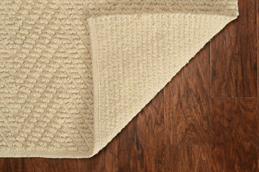 6inches x 9inches Ivory Plain Herringbone Woven Jute Indoor Area Rug