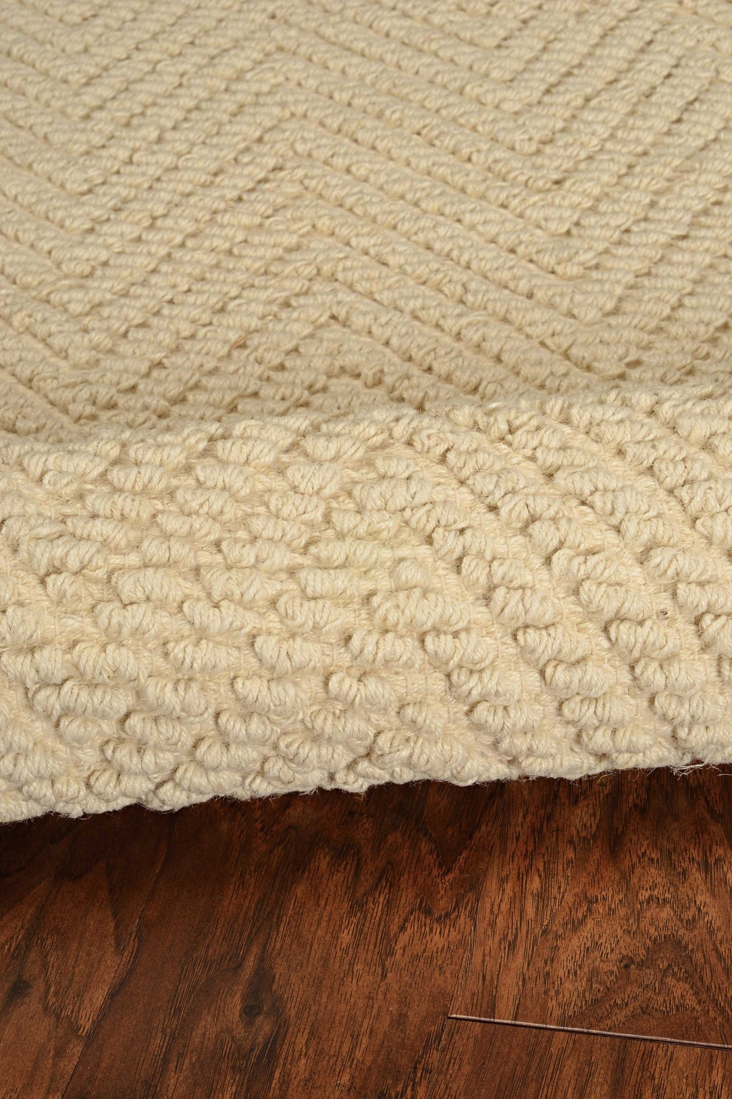 6inches x 9inches Ivory Plain Herringbone Woven Jute Indoor Area Rug