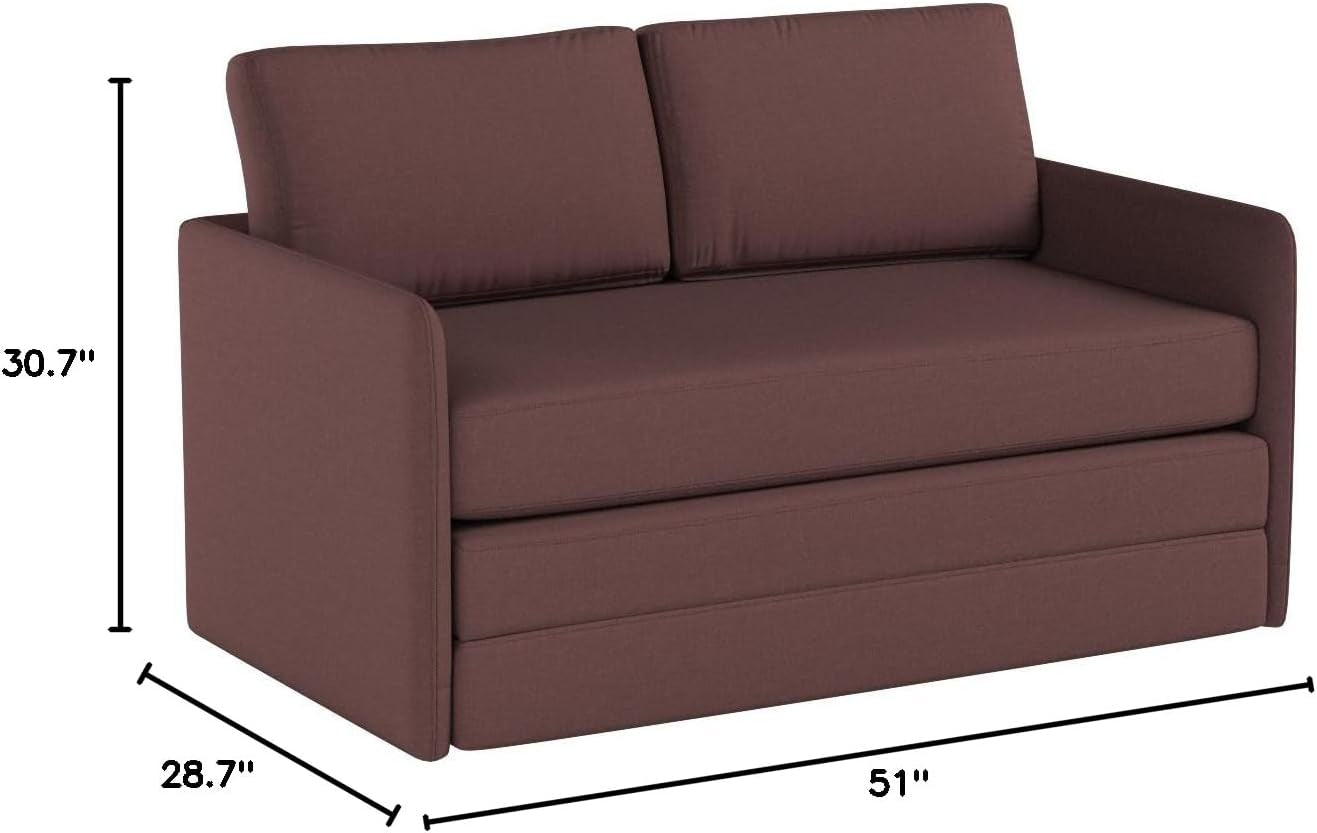 Brown Modern Loveseat Sleeper Contemporary Style