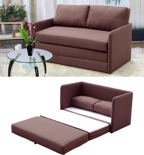 Brown Modern Loveseat Sleeper Contemporary Style
